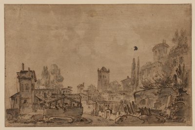 Gezicht op een Italiaanse stad door Jens Petersen Lund