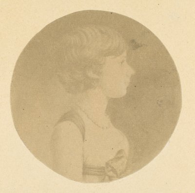 Mezzotint portret van een Meisje in Profiel, uit De St. Memin Collectie van Portretten, 1862 door Jeremiah Gurney