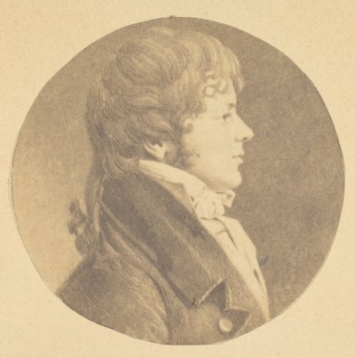 Mezzotint portret van een Jonge Man in Profiel, uit De St. Memin Collectie van Portretten, 1862 door Jeremiah Gurney
