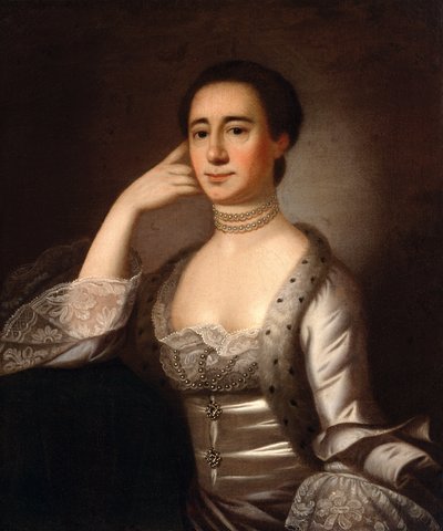 Portret van mevrouw John Champneys door Jeremiah Theus