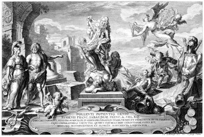 Verheerlijking van prins Eugen door Jeremias Jakob Sedelmayr