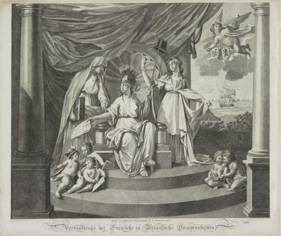 Allegorie op de Alliantie met Frankrijk, 1795 door Jeremias Snoek