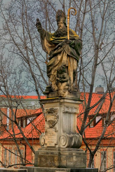 Standbeeld van Sint Augustinus van Hippo op de Karelsbrug door Jeronym (1632 1709) Kohl