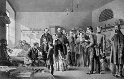 Koningin Victoria bezoekt de gewonden, 1850s, c1920 door Jerry Barrett