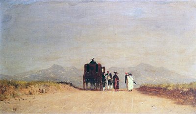 Rustplaats van Reizigers in de Romeinse Campagna, ca. 1868 door Jervis McEntee