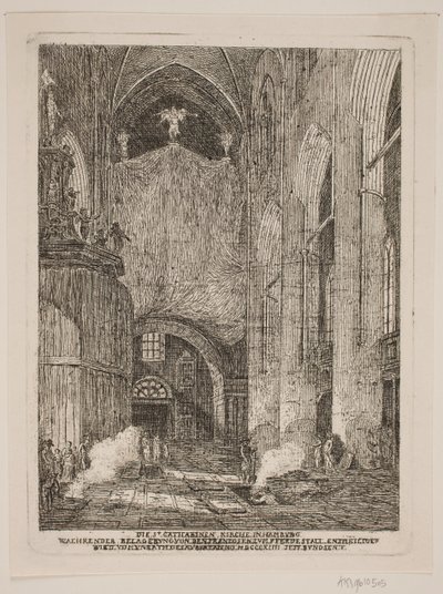 Het interieur van de St. Catharina kerk in Hamburg door Jes Bundsen