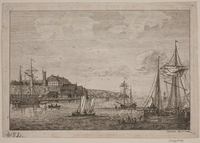 Rivierlandschap bij de Elbe door Jes Bundsen