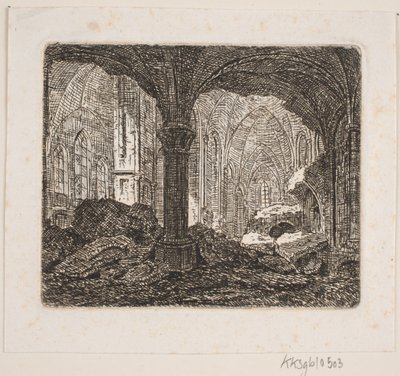Interieur van dezelfde Ruïne 1806 door Jes Bundsen