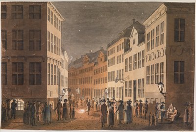 Deel van Østergade gezien vanaf Kongens Nytorv door Jes Bundsen