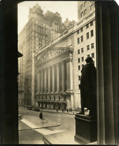 Broad St vanaf Treasury Building, New York, VS, ca. 1905-40 door Jessie Tarbox Beals