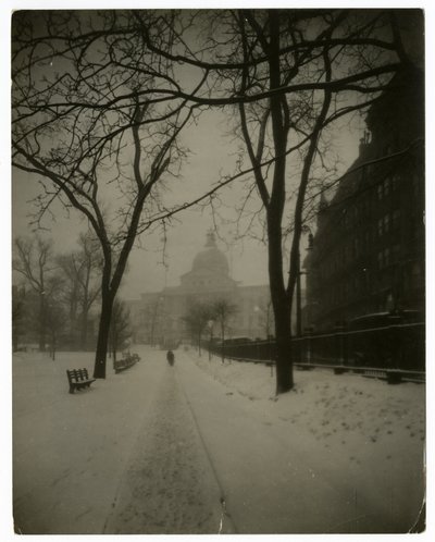 State House in Storm, Boston, VS, ca. 1902-10 door Jessie Tarbox Beals