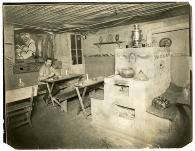 The Isba Tea Room op 4th St Sachia - nu een beroemde fotograaf in Europa Russische Tea Room, Greenwich Village, New York, VS, ca. 1905-40 door Jessie Tarbox Beals
