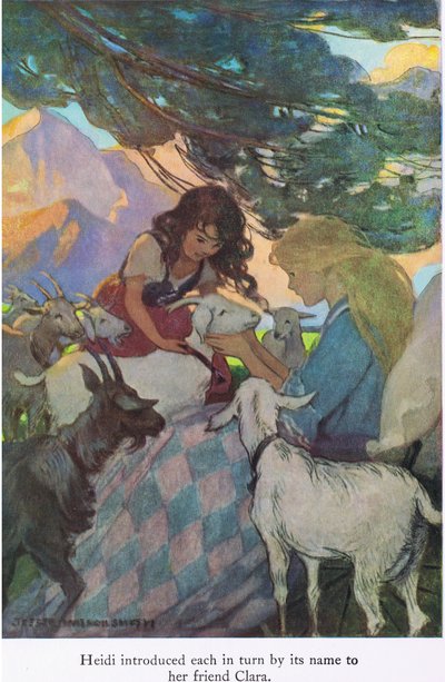 Heidi introduceerde elk op zijn beurt bij naam aan haar vriendin Clara, illustratie uit 