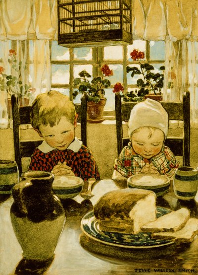 Gebeden bij het ontbijt door Jessie Willcox Smith