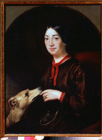Portret van zangeres en componiste Pauline Viardot (1821-1910) door Jewgenij Alexandrowitsch Pluchart