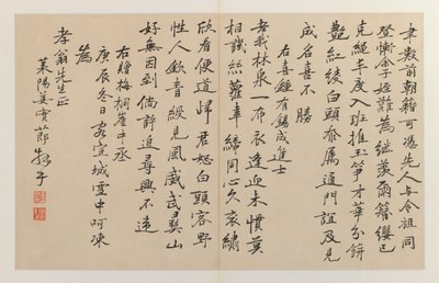 Kalligrafie met zestien verticale regels schrift door Jiang Shijie