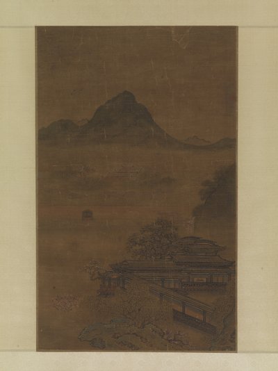 Paleispaviljoens in lentemist door Jiang Yuan