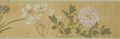 Honderd bloemen, begin 17e eeuw (geschilderde zijde) (detail) door Jiayan Chen