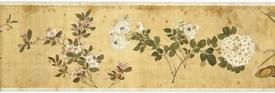Honderd bloemen, begin 17e eeuw (geschilderde zijde) (detail) door Jiayan Chen