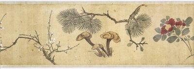 Honderd bloemen, begin 17e eeuw (geschilderde zijde) (detail) door Jiayan Chen