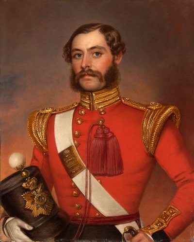 Luitenant William Munro, 39e (Dorsetshire) Regiment of Foot, c.1844 door Jivan Ram