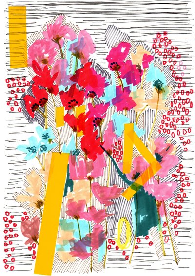 Floral Doodle 3, 2013 door Jo Chambers