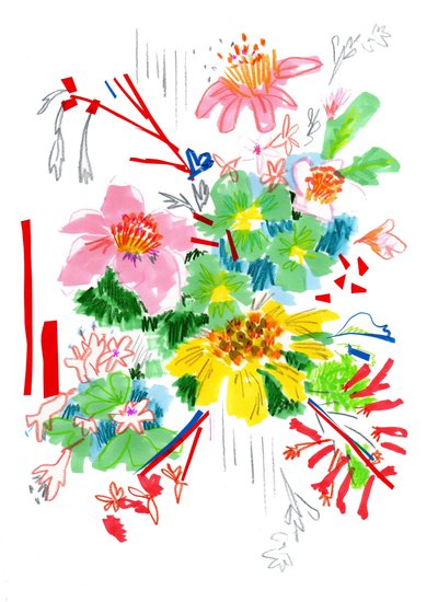 Bloemenschets 2, 2014 door Jo Chambers