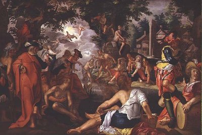 De doop van Christus door Joachim Anthonisz Uytewael