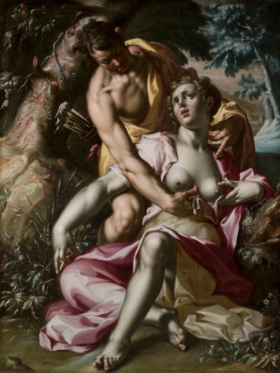 Cephalus en Procris (De dood van Procris) door Joachim Anthonisz Wtewael