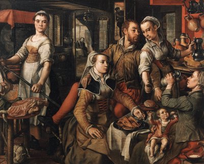Allegorie van Nalaten Allegorie van Onvoorzichtigheid, 1563 door Joachim Beuckelaer