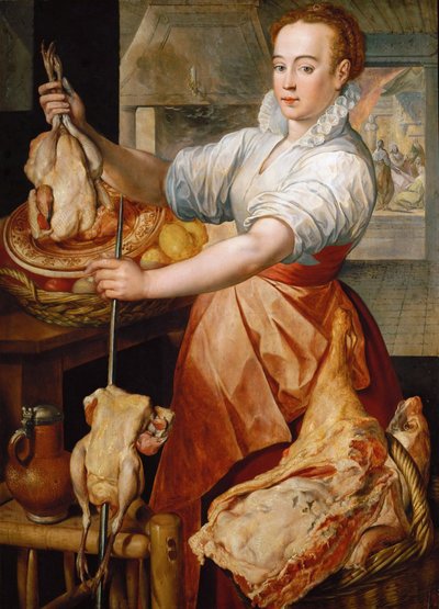 Vroeg-Nederlandse kunst: De kok (Christus in het huis van Martha en Maria) door Joachim Beuckelaer