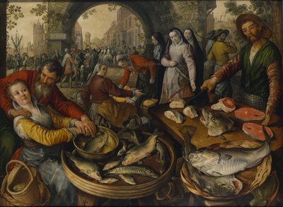 Vismarkt met Ecce Homo door Joachim Beuckelaer