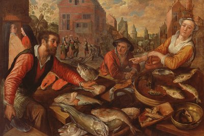 De Vismarkt door Joachim Beuckelaer or Bueckelaer