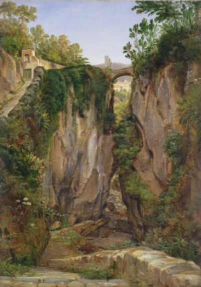 Een Rotsachtige Vallei in Sorrento, 1823 door Joachim Faber