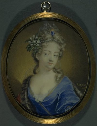 Portret van gravin Märta Creutz, geboren Banér door Joachim Henne