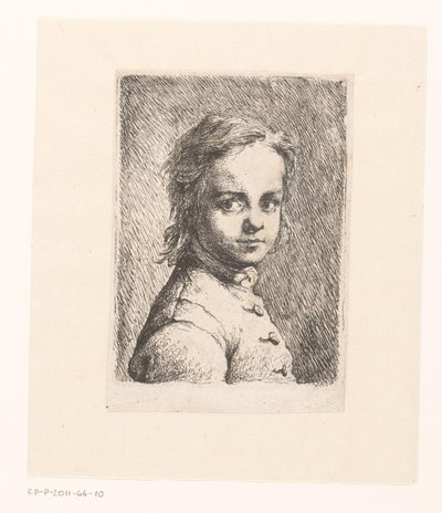 Portret van een onbekende jongen door Joachim Martin Falbe (attributed to)