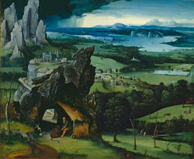 Landschap met Sint Hiëronymus, 1516-7 door Joachim Patenier