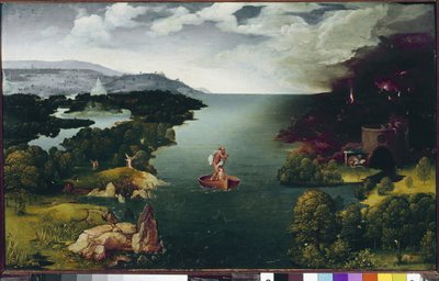 Landschap met Charon die de Styx oversteekt door Joachim Patinir