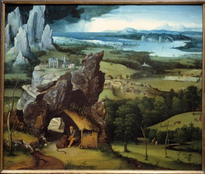 Landschap met Sint Hiëronymus door Joachim Patinir