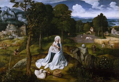De vlucht naar Egypte door Joachim Patinir
