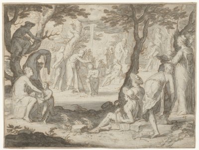 Doop van Christus door Joachim Wtewael or Utewael