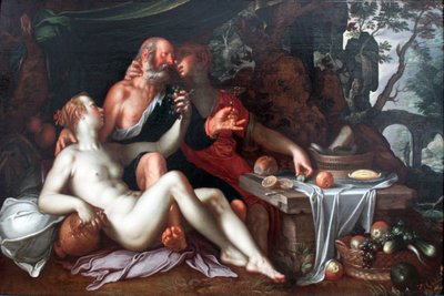 Lot en zijn dochters door Joachim Wtewael or Utewael