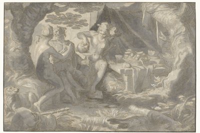 Lot en zijn dochters door Joachim Wtewael or Utewael