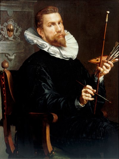 Zelfportret, 1601 door Joachim Wtewael or Utewael