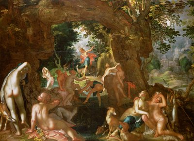 Diana en Actaeon, 1607 door Joachim Wtewael or Utewael