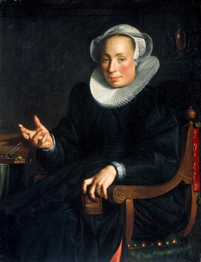 Portret van Christina Wtewael van Halen 1568-1629, 1601 door Joachim Wtewael or Utewael