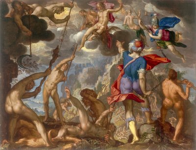 De Slag tussen de Goden en de Reuzen, ca. 1608 door Joachim Wtewael or Utewael