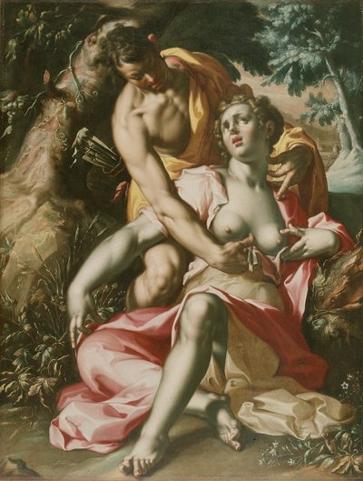 Cephalus en Procris (De dood van Procris), ca.1595-1600 (olieverf op doek) door Joachim Wtewael or Utewael or Wyewael