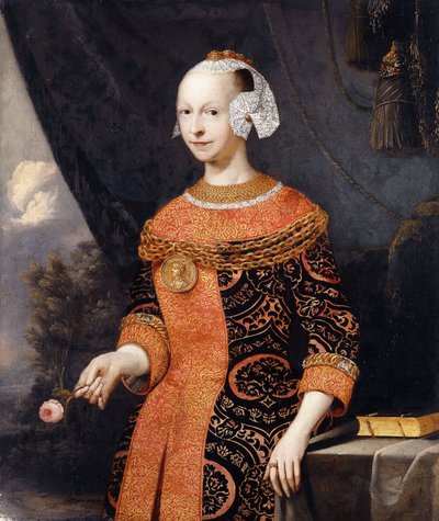 Portret van een Dame, geïdentificeerd als Anne, Markiezin de Basville door Joachim or Luhne Luhn