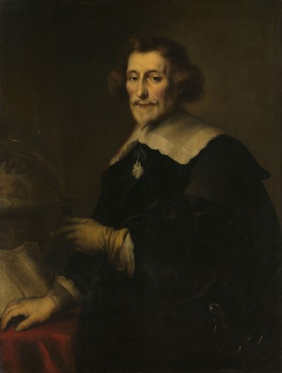 Portret van Pieter Corneliszoon Hooft, Baljuw van Muiden, Historicus en Dichter door Joachim von Sandrart (I) (copy after)